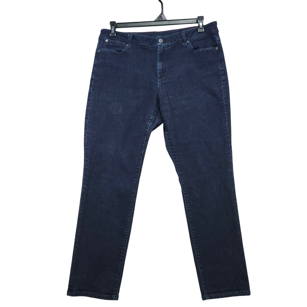 Style Coโ Curvy Slim Ankle Dark Wash Denim Jeans Women Size 16 33